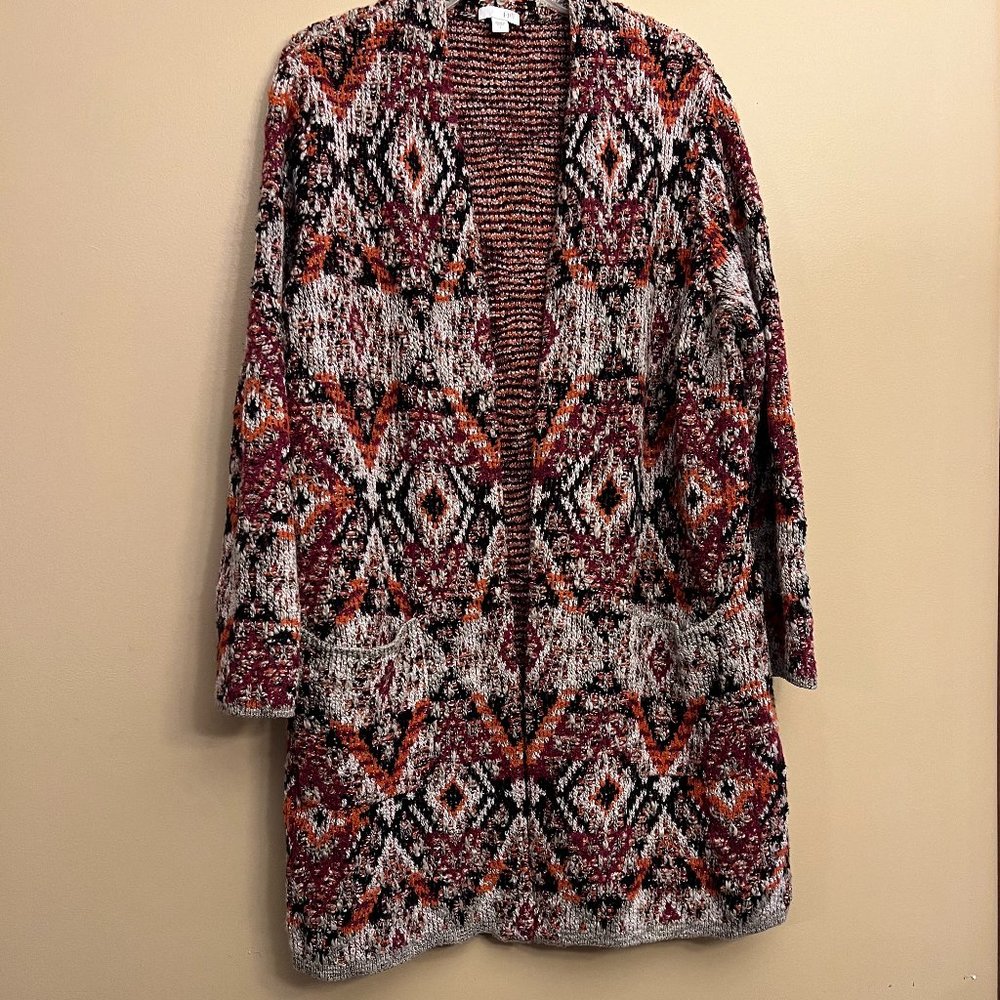 J.Jill Womens Chunky Oversized Multi color Cardigan Sweater, Size Large